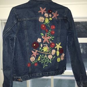 Kimichie blue embroidered jean jacket